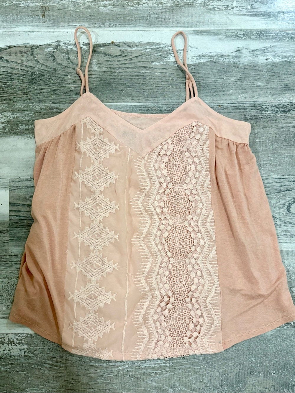 Charlotte Russe Blush Pink Lace Trim Cami Top